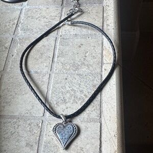 Brighton  Black and Silver Heart Pendant Necklace